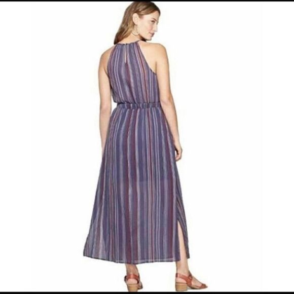 Universal Thread Women Striped Sleeveless Maxi Size Small Navy Blue - Picture 3 of 9